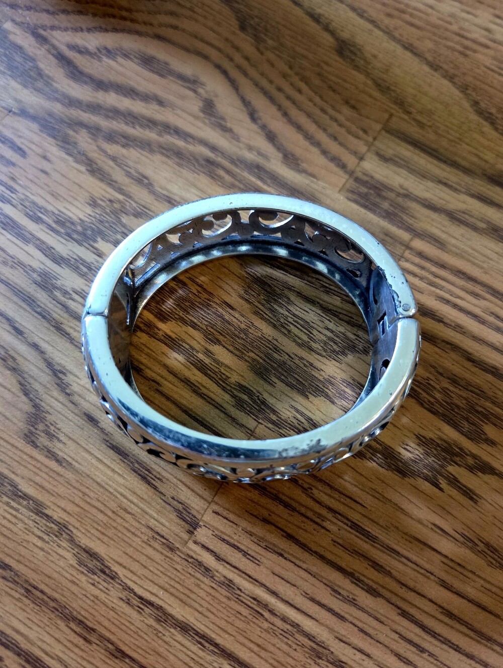💐BRIGHTON "Contempo" Silver Filigree Hinged Vintage Bracelet - Picture 7 of 11